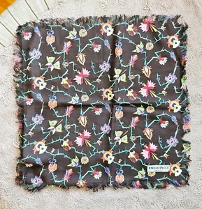 NWT Emilio Pucci Small Silk Scarf in Black/Multicolor, 55 cm x 55 cm - Picture 1 of 19