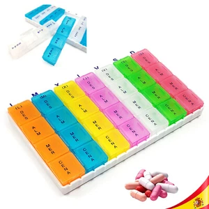 Pastillero 28 Compartimentos Plástico con Marcado y Colores | Para Medicamentos - Imagen 1 de 14