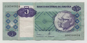 ANGOLA 5 KWANZAS 1998 PICK 144 LOOK SCANS - Picture 1 of 2