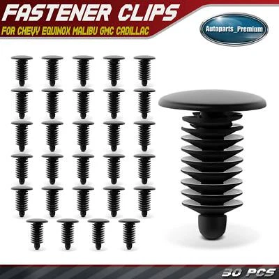 30Pcs 6mm Nylon Door Weatherstrip Retainer Clips Single Head for Chevy GMC Buick - Image 1 of 4