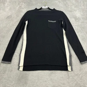 Smartwool Shadow Pine Pocket Sweater Women XS Black Colorblock Wool Blend Casual - Picture 1 of 19
