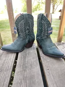 Crush™ by Durango® Mujer Vintage Botín Azulado Bota Occidental Flecos Vaquero Nuevo 8 - Imagen 1 de 6