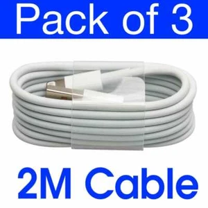 2 Meter iPhone Charger For Long Fast Cable USB Lead 6 7 8 X XS XR 11 12 SE lot - Picture 1 of 7