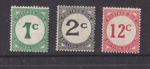 BRITISH GUIANA, POSTAGE DUE, 1940 ordinary paper, set of 3, lhm. - Picture 1 of 1