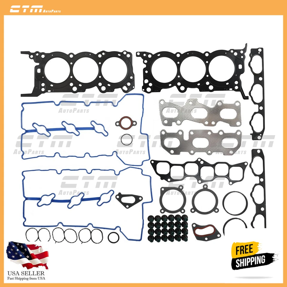 Fits 4/21/2007-09 Hyundai Sonata Santa Fe Azera Sorento 3.3 Head Gasket Set G6DB — 第 1/4 张图片