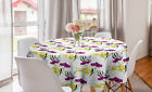 Runde Tischdecke Gelb und lila Orchideen