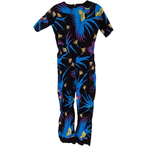 Handmade Tropical Print Black, blue and purple Jumper - Picture 1 of 6