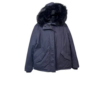 Wilfred Aritzia Medium Black Mont Blanc Short Parka 700 Down Fill Hooded Coat - Picture 1 of 11