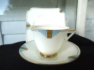 vintage art deco royal doulton duval trio tea cup & saucer plate set h4369 #2 - Picture 1 of 6