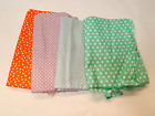 Fabric Lot With 4 Pieces  Polka Dots Blue Purple Teal Orange White  Diy Crafts