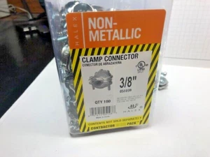 NEW HALEX 05103B 3/8" ROMEX ELECTRICAL WIRE CLAMP CONNECTORS - 79 ea. - Picture 1 of 7