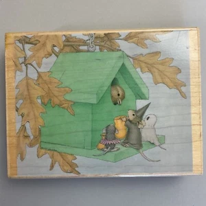 Tweet Treats for All Bird House Mouse Rubber Stamp Mudpie Monica & friends - Picture 1 of 5