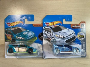 Hot wheels '12 Ford Fiesta x 2 new on cards from 2016 + 2017 rare - Picture 1 of 10
