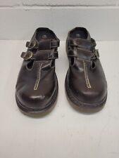 Y2K Stone Mesa Brown Leather Clog Slip-Ons Women's Size 11