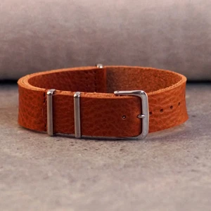 Uhrenarmband Durchzugsband Leder braun 20 mm - Bild 1 von 1