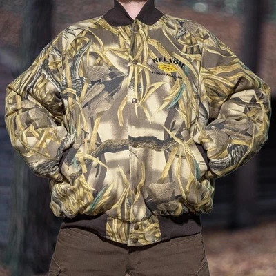 🔥Vintage XXL Camo Bomber Jacket Advantage Wetlands Camouflage Nelson FORD  - Image 1 of 4