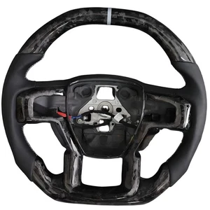 Flat Toip Forged Carbon Fiber Steering Wheel For Ford F-150 W/Heated 2015-2020 - Picture 1 of 5
