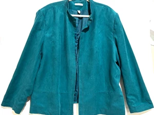 Vestido Granero Mujer 22/24 W 2X Cápsula Blazer Chaqueta Turquesa Imitación Gamuza Carrera - Imagen 1 de 8