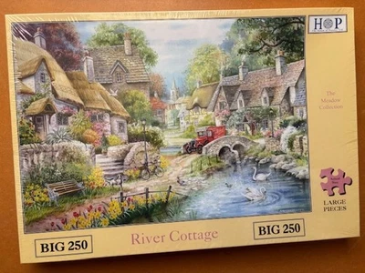 HOP House Of Puzzles BIG 250 Piece Jigsaw River Cottage New - Image 1 of 2
