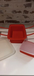 Juego de 4 loncheras vintage Tupperware Pack-N-Carry retro naranja  - Imagen 1 de 8