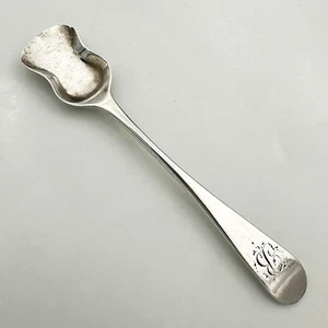 GEORGIAN SHOVEL SALT SPOON STERLING SILVER POSSIBLY JOHN HOLLAND II 18TH CENTURY - Picture 1 of 4