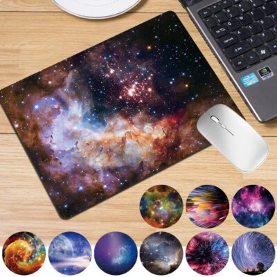 Space Patterns Leather Computer Gaming Desk Mat Keyboard Mouse mat Pad Laptop UK - Image 1 of 4