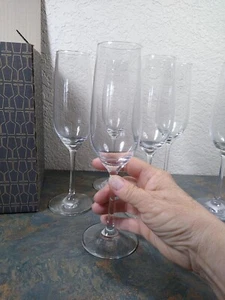 FORTE FLUTE champagne 6 glass set German Schott Zwiesel Pottery Barn new in box - Picture 1 of 7