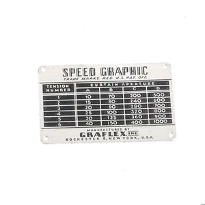 ^ Graflex Speed Graphic 4x5 Shutter Speed Plate [EX+++] - Bild 1 von 2