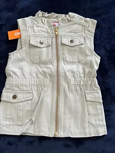 NWT NEW Gymboree safari style vest full zipper pockets canvas S 5 6 yrs old girl - Picture 1 of 6