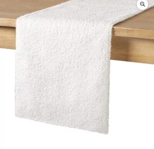 Holiday Time White Snowy Textured Table Runner 14" x 72" New - Picture 1 of 5