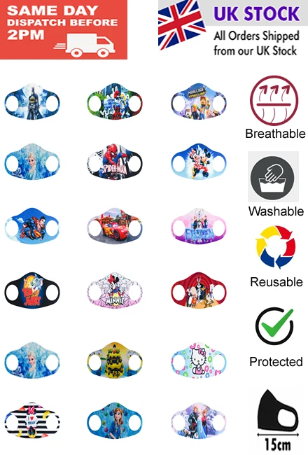 Máscara facial lavable transpirable para niños cubierta protectora bucal reutilizable  Foto 1 de 2