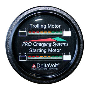 Dual Pro Battery Fuel Gauge - Marine Dual Read Battery Monitor - 12V/24V System