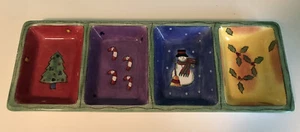 Sango "The Sweet Shoppe Christmas" von Sue Zipkin 4-teiliges Keramik Feiertagstablett - Bild 1 von 8