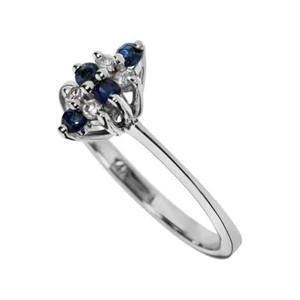 14K White Gold Diamond Ring – "Scatter" Style, Unique Statement Ring Size 5.75 - Picture 1 of 4