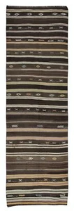 4.4x12 Ft Vintage Anatolian Hallway Runner Kilim, Flat-Weave Corridor Carpet - Picture 1 of 5