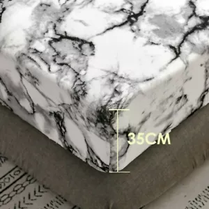Elastic Printed Fitted Bed Sheet Cover Mattress Protector Pillowcase Bedding - Picture 1 of 18