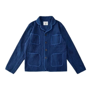 Vintage Style Cotton Dobby Japanese Kendo Sashiko Blazer Workwear Jacket - Bild 1 von 15
