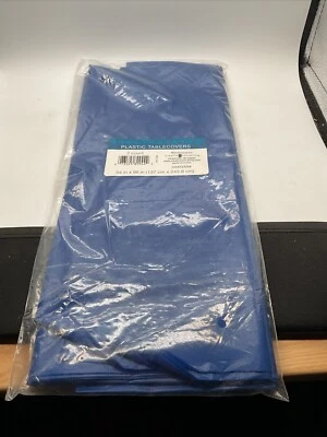 Creative Converting - Plastic Table Cover 54" x 96" - Blue - 2 Count - Image 1 of 3
