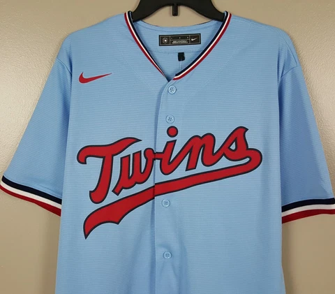 NIKE MINNESOTA TWINS MLB BASEBALL JERSEY LIGHT BLUE NEW (SIZE LARGE) Cover
