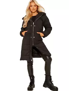 Chaqueta larga acolchada con capucha - Imagen 1 de 2