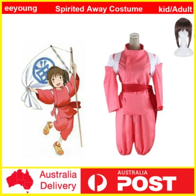 EEYOUNG Kids Adults Spirited Away Chihiro Ogino Cosplay Costume Wig Girls Women Outfits