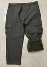 Męskie spodnie 40x30 STANLEY Oliwkowe płócienne polarowe podszewka cargo odzież robocza