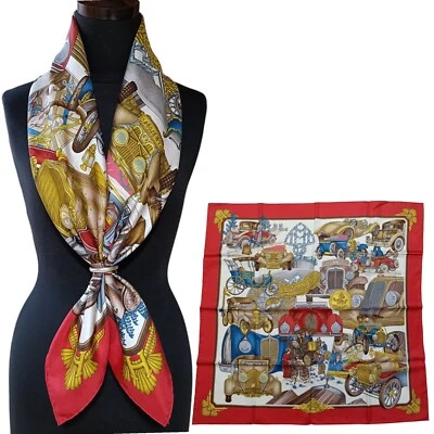 Hermes "Automobile" Carre 90 Silk 100% Scarf Vintage Rare - Image 1 of 4