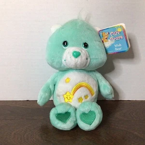 Vintage 2002 Care Bears Wish Bear 8" Plush Yellow Rainbow Star Mint Green NEW - Picture 1 of 3