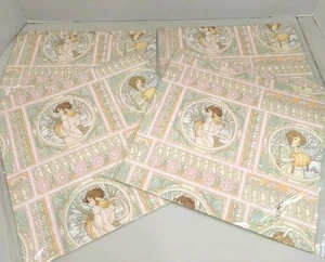 Vintage Hallmark Christmas Wrapping Paper Victorian Pastel Floral Mistletoe - Picture 1 of 9