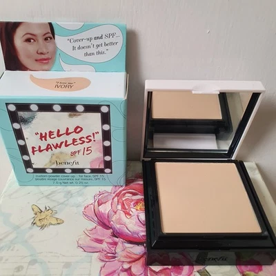 Benefit Hello Flawless Custom Powder IVORY BNIB I Love Me 7g Rare FAST POSTAGE  - Image 1 of 4