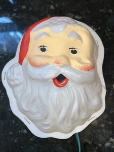 RARE 1950s S.S. KRESGE CO Blowmold Celluloid Santa Face Hanging Flatback 8" - Picture 1 of 5