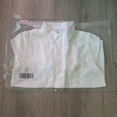 Camisa Janie and Jack Boys The Linen Talla 5 Blanca Manga Larga  Foto 1 de 2