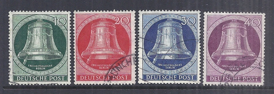 1951 Germany Occupation Berlin - SC 9N71-9N74 Liberty Bell - 1st Series Used - Image 1 of 2