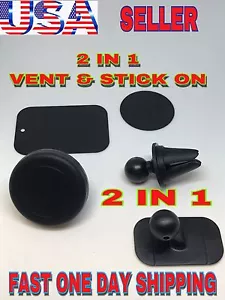 2 IN 1 Magnetic Car Mount Air VENT+STICK Cradle Grip Mobile Phone Universal.Gift - Picture 1 of 1